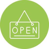 Open Sign Line Multi Circle Icon vector