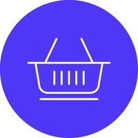 compras cesta línea multi circulo icono vector