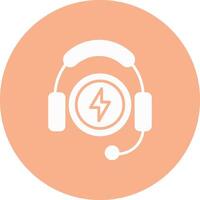 Headphones Glyph Multi Circle Icon vector