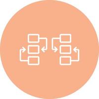 Flow Chart Line Multi Circle Icon vector