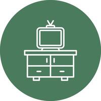 Tv Table Line Multi Circle Icon vector