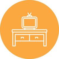 Tv Table Line Multi Circle Icon vector