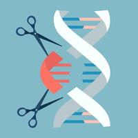 Genetic engineering concept. Genome crispr cas9, gene mutation code modification. vector