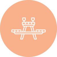 Picnic Table Line Multi Circle Icon vector