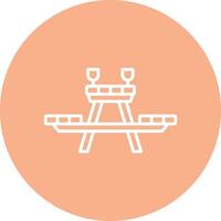 Picnic Table Line Multi Circle Icon vector