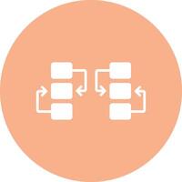 Flow Chart Glyph Multi Circle Icon vector