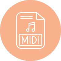 midi línea multi circulo icono vector