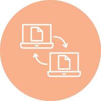 datos compartiendo línea multi circulo icono vector