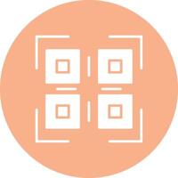 Qr Code Glyph Multi Circle Icon vector