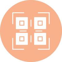 Qr Code Glyph Multi Circle Icon vector