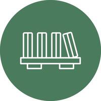 Book Shelf Line Multi Circle Icon vector