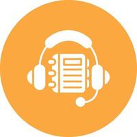 Listening Glyph Multi Circle Icon vector