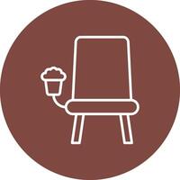 Cinema Seat Line Multi Circle Icon vector