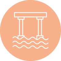 Bridge Line Multi Circle Icon vector