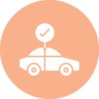 Car Check Glyph Multi Circle Icon vector