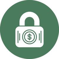 Padlock Glyph Multi Circle Icon vector