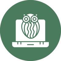 Owl Glyph Multi Circle Icon vector