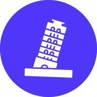 Pisa torre glifo multi circulo icono vector