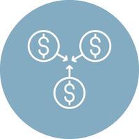 Incomes Line Multi Circle Icon vector