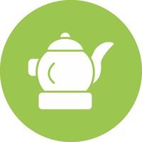 té maceta glifo multi circulo icono vector