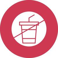 No Drink Glyph Multi Circle Icon vector