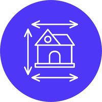 Home Dimensions Line Multi Circle Icon vector