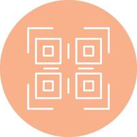 Qr Code Line Multi Circle Icon vector