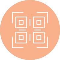 qr código línea multi circulo icono vector