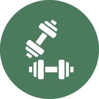 dumbell glifo multi circulo icono vector