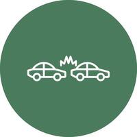 Car Crash Line Multi Circle Icon vector