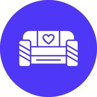 Couch Glyph Multi Circle Icon vector