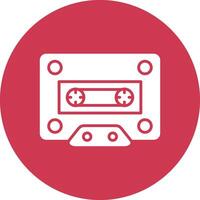 Cassette Glyph Multi Circle Icon vector