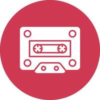 Cassette Glyph Multi Circle Icon vector