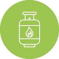 Gas Cylinder Line Multi Circle Icon vector