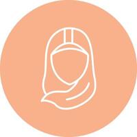 hijab línea multi circulo icono vector