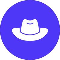 vaquero sombrero glifo multi circulo icono vector