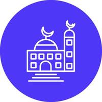 Mosque Line Multi Circle Icon vector