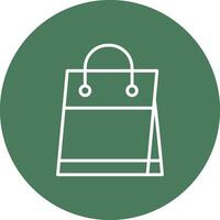 compras bolso línea multi circulo icono vector