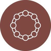 Tambourine Line Multi Circle Icon vector
