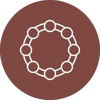 Tambourine Line Multi Circle Icon vector