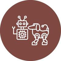 Robot Line Multi Circle Icon vector