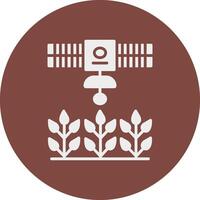 Satellite Crop Monitoring Glyph Multi Circle Icon vector