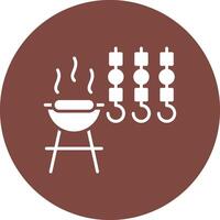 Bbq Glyph Multi Circle Icon vector