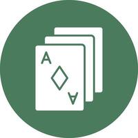 Poker Cards Glyph Multi Circle Icon vector