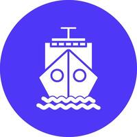 Ship Glyph Multi Circle Icon vector