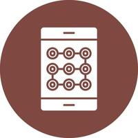 Lock Pattern Glyph Multi Circle Icon vector