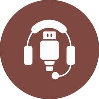 Headphones Glyph Multi Circle Icon vector