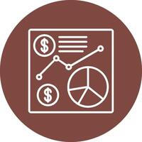Financial Data Line Multi Circle Icon vector