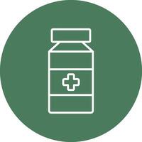 Pill Jar Line Multi Circle Icon vector