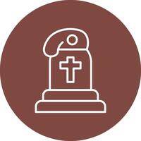 Grave Line Multi Circle Icon vector